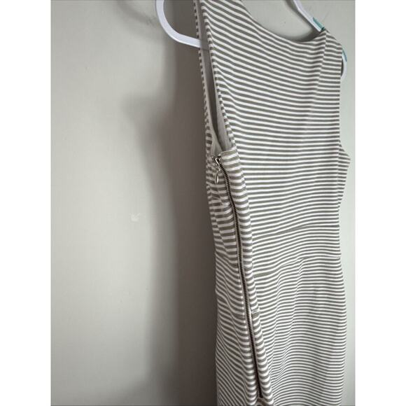 Banana Republic Tan and White Striped Sheath Dress size 14 - Picture 6 of 10